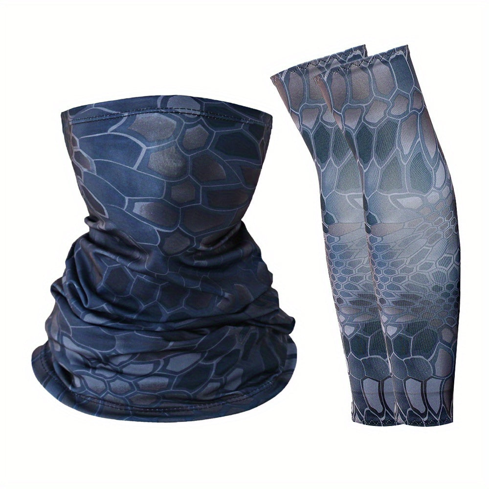 Summer Mountaineering Neck Gaiter & Sleeve Set for Outdoor Sports