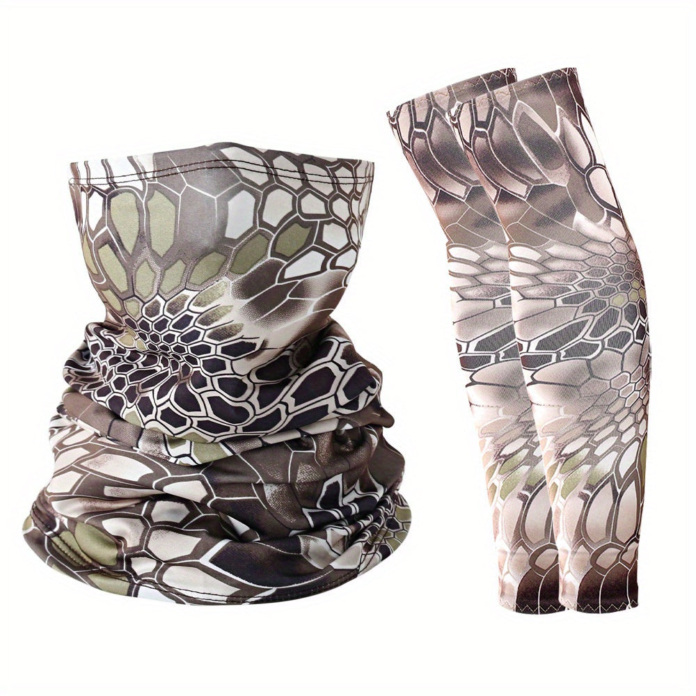 Summer Mountaineering Neck Gaiter & Sleeve Set for Outdoor Sports