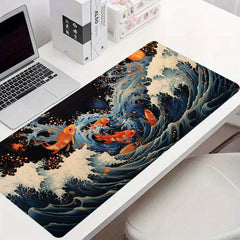 Great Wave Koi Fish Mouse Pad Large Desk Mat