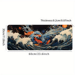 Great Wave Koi Fish Mouse Pad Large Desk Mat