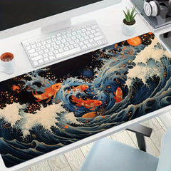 Great Wave Koi Fish Mouse Pad Large Desk Mat
