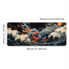 Great Wave Koi Fish Mouse Pad Large Desk Mat