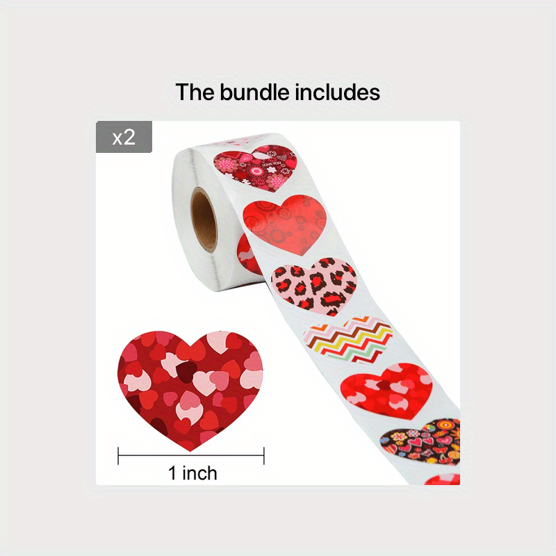 500pcs Heart Shaped Leopard Print Stickers Self Adhesive Seals