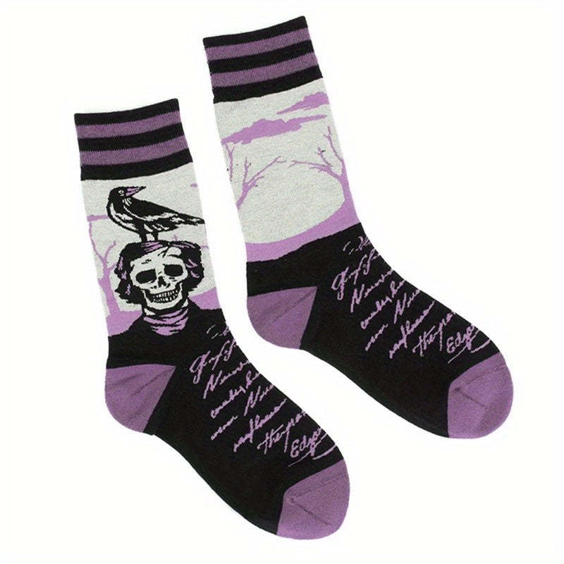 Men's Funny Cartoon Anime Crew Socks Comfy Cotton Blend Casual Unisex Socks