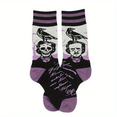 Men's Funny Cartoon Anime Crew Socks Comfy Cotton Blend Casual Unisex Socks