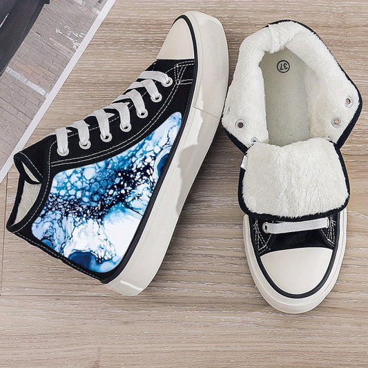 Plush Lined Thermal Chunky Canvas Sneakers