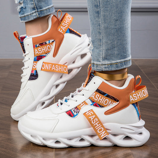 Women's Letter Graphic Athletic Sneakers Flying Woven Running Shoes