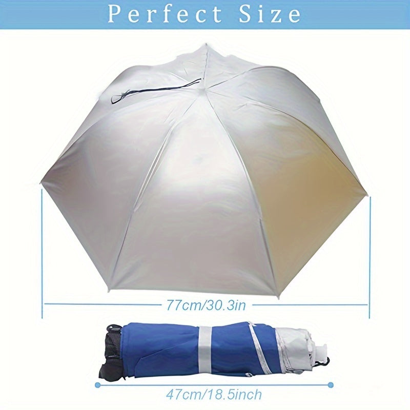 Foldable Fishing Umbrella Hat UV Protection Adjustable Headwear