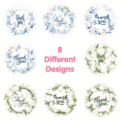 500pcs Round Rose Floral Thank You Wedding Stickers