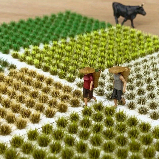 120pcs Mini Artificial Lawn Mixed Colors for Dollhouse Landscape Decor