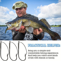 10pcs Weedless Fishing Hooks 1 0 Carbon Steel Single Hook Soft Worm Bait