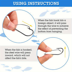 10pcs Weedless Fishing Hooks 1 0 Carbon Steel Single Hook Soft Worm Bait