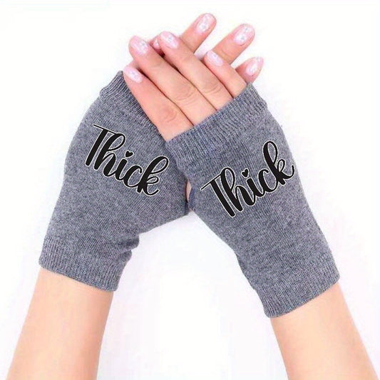 Thick Knitted Fingerless Gloves Winter Cold Proof Antifreeze