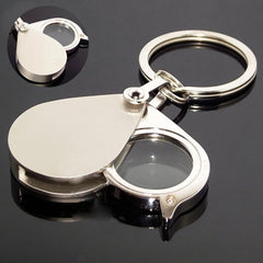 Metal Handle Folding Pocket Magnifying Glass Keychain