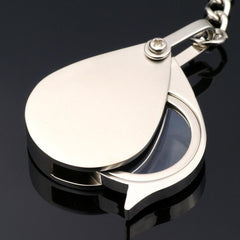 Metal Handle Folding Pocket Magnifying Glass Keychain