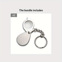 Metal Handle Folding Pocket Magnifying Glass Keychain