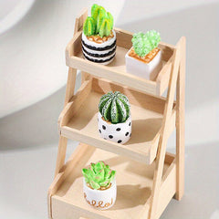 4pcs 1:12 Dollhouse Succulent Potted Plant Micro Landscape Model