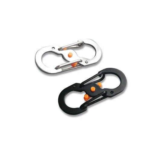 3pcs S Type Carabiner With Lock Mini Hook Keychain