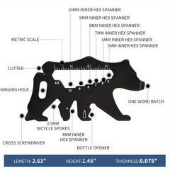 15-in-1 Bear Shaped Metal Pocket Tool Multitool Set for Men