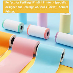 9-Piece Colorful Thermal Printer Paper Roll & Sticker Set for P1 Mini Printer