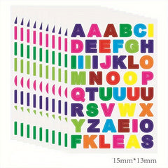 10pcs DIY Colored Dots Alphabet & Number Stickers Pack