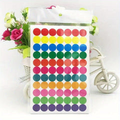 10pcs DIY Colored Dots Alphabet & Number Stickers Pack