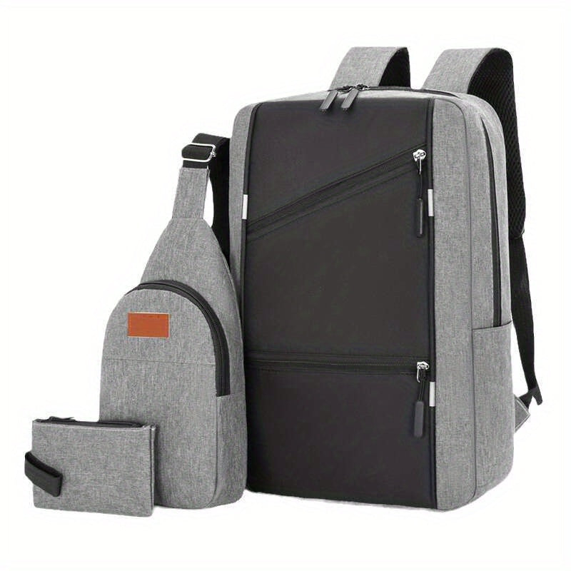 3PC Computer Backpack Business Student Stylish Bag