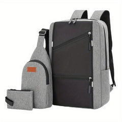 3PC Computer Backpack Business Student Stylish Bag
