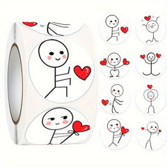 500pcs Cartoon Match Man DIY Scrapbooking Stickers Roll