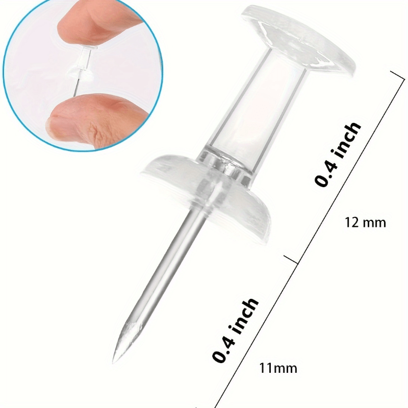 100pcs Small Transparent Plastic Nails for Photo Wall Decoration