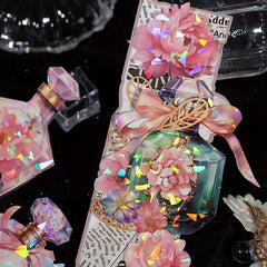 10pcs Shell Light Glass Bottle Stickers