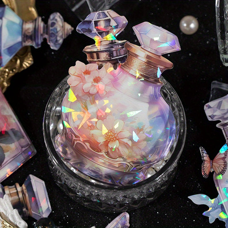10pcs Shell Light Glass Bottle Stickers