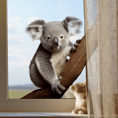 Koala Window Stickers Realistic Animal Decor Double Sided Static Decal