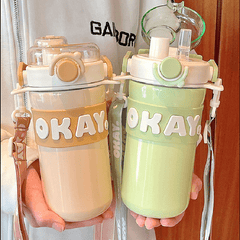 Portable Insulated Water Cup With Straw 635ml 21.47oz