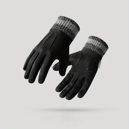 Retro Winter Riding Gloves Cold Wind Proof Thickened