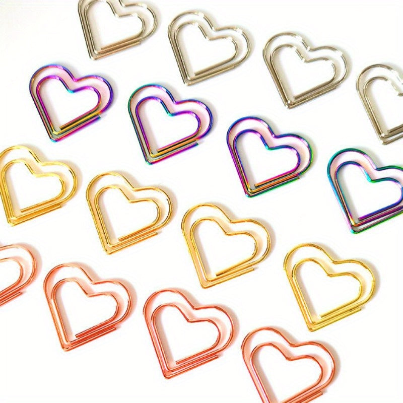 5pcs Mini Love Paper Clips in Rose Gold Color