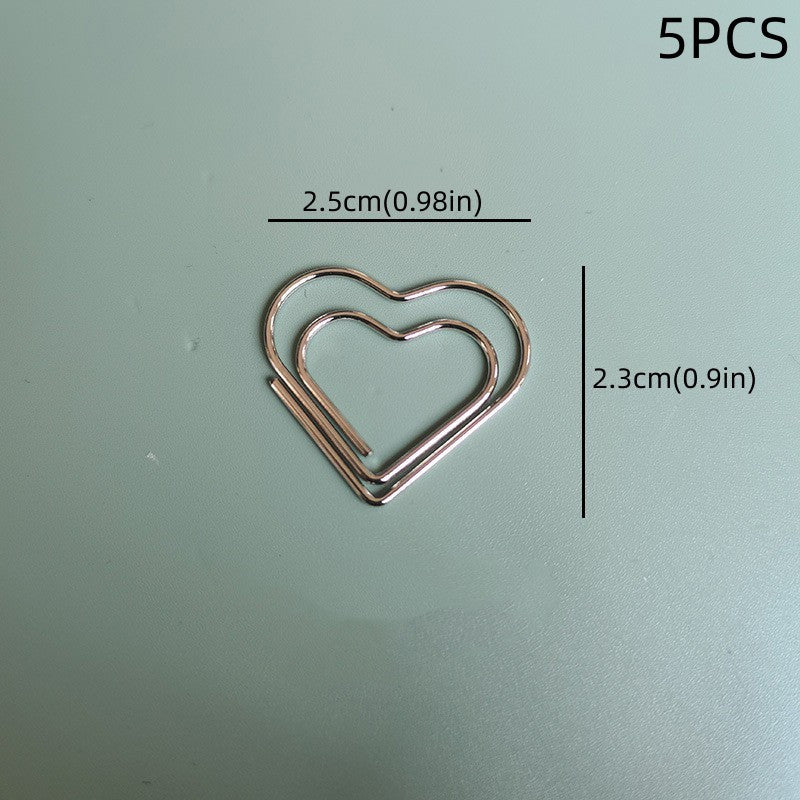5pcs Mini Love Paper Clips in Rose Gold Color