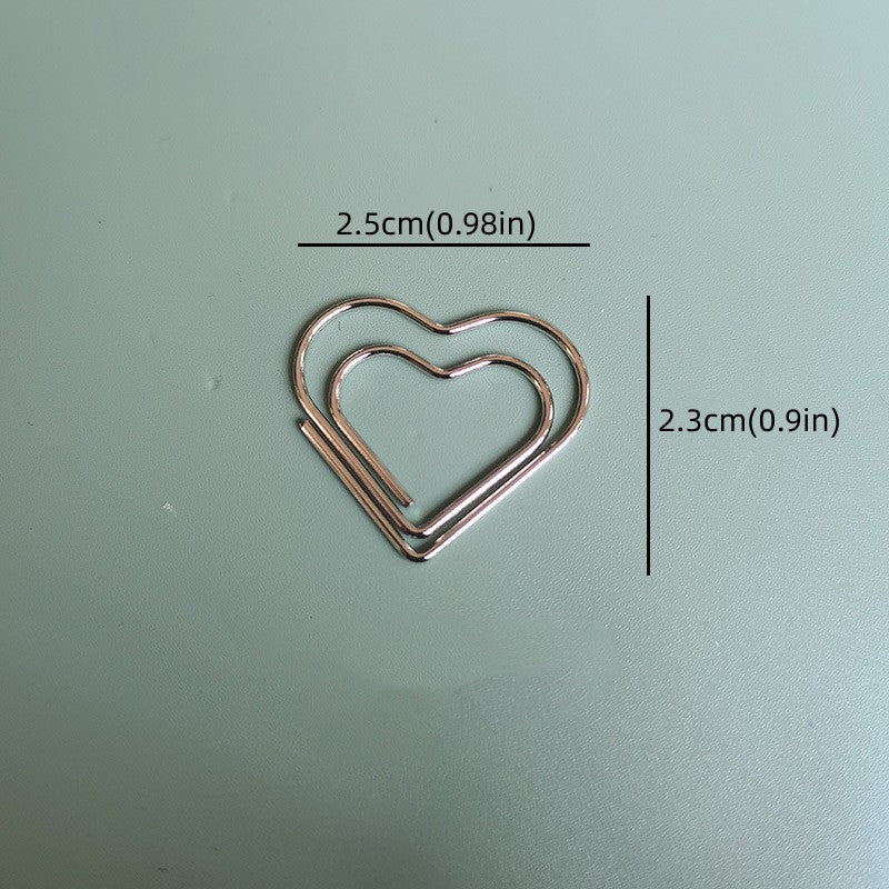 5pcs Mini Love Paper Clips in Rose Gold Color