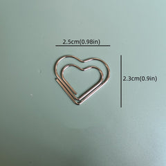 5pcs Mini Love Paper Clips in Rose Gold Color