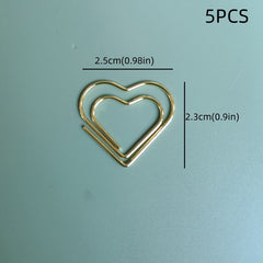 5pcs Mini Love Paper Clips in Rose Gold Color