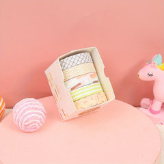 5 Rolls Macaron Basic Printing Washi Tape Set