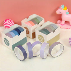 5 Rolls Macaron Basic Printing Washi Tape Set