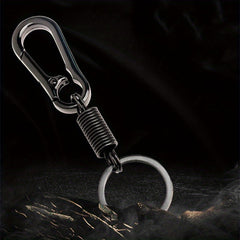 2pcs Stainless Steel Carabiner Shape Keychain Climbing Hook Rings
