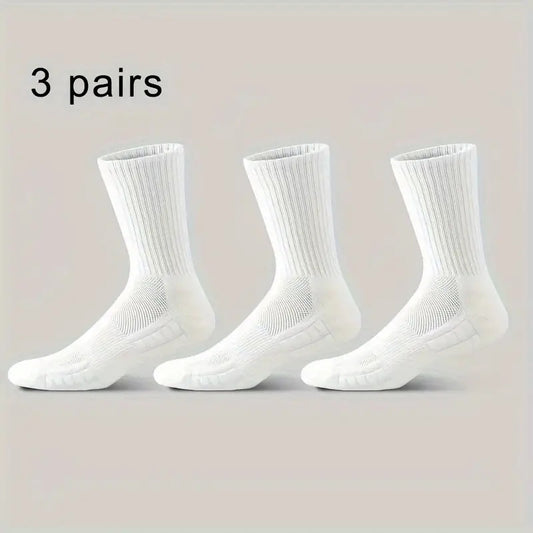 Men's Mid Crew Sport Socks Non Slip Athletic Socks for Outdoor Activities