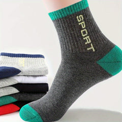Men's Mid Crew Sport Socks - Sweat Absorbing Breathable Shoes