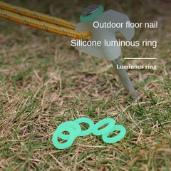 Luminous Tent Nail Silicone Safety Mark Ring for Camping Stakes
