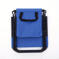 Portable Folding Stool with Storage Bag for Outdoor Camping Fishing, 60KG Load