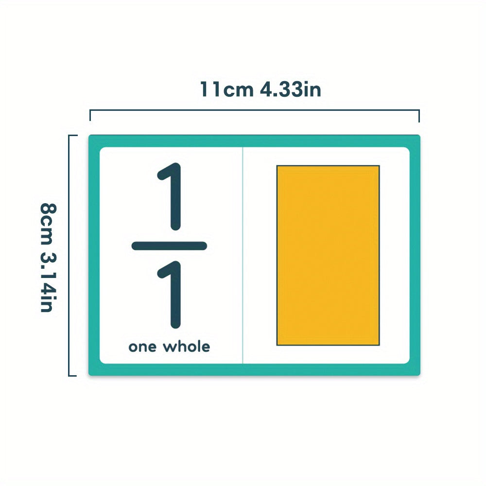 35pcs LACHILLY Double Sided Fraction Flash Cards Educational Math Learning Tool