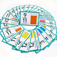 35pcs LACHILLY Double Sided Fraction Flash Cards Educational Math Learning Tool