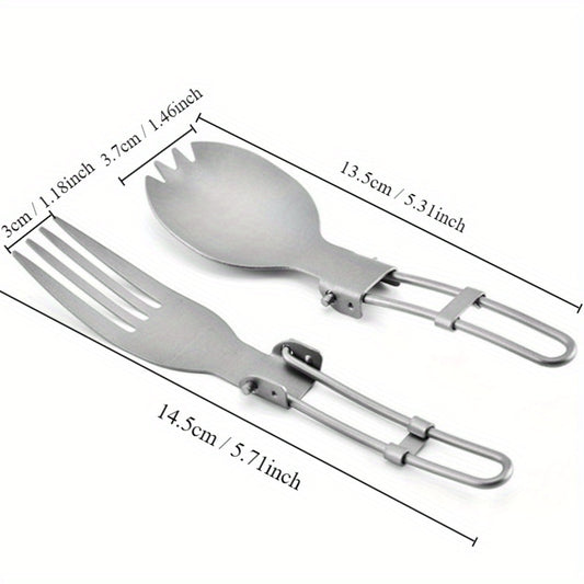 Pure Titanium Folding Tableware for Outdoor Camping Picnic